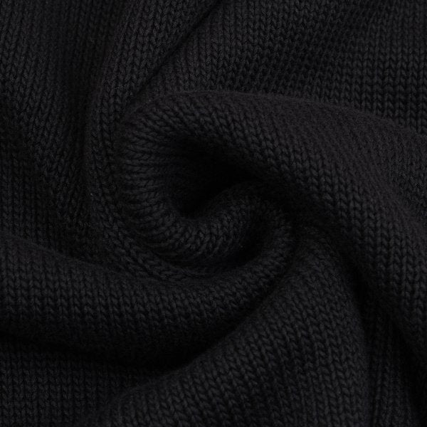 Y's for men Clipper Intarsia Cotton Knit Black Size M