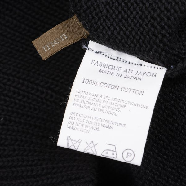Y's for men Clipper Intarsia Cotton Knit Black Size M
