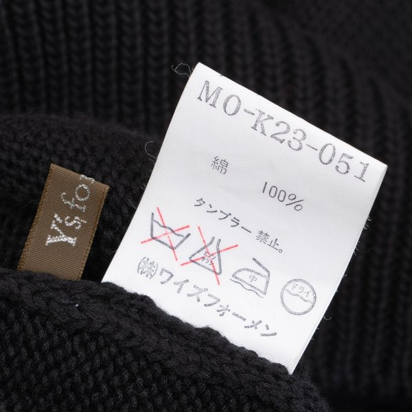 Y's for men Clipper Intarsia Cotton Knit Black Size M