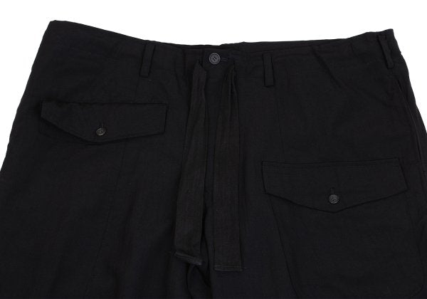 Y's for men Flap Pocket Wool Tapered Pants Black Size L