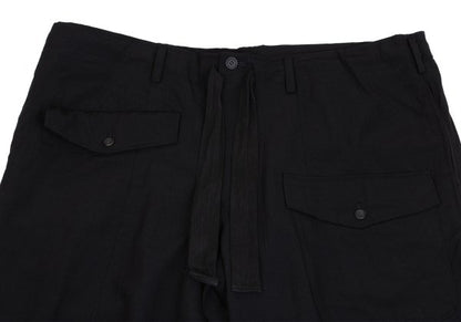 Y's for men Flap Pocket Wool Tapered Pants Black Size L
