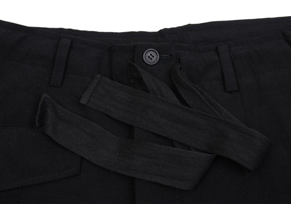 Y's for men Flap Pocket Wool Tapered Pants Black Size L