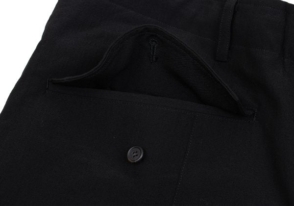 Y's for men Flap Pocket Wool Tapered Pants Black Size L