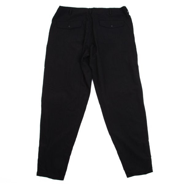 Y's for men Flap Pocket Wool Tapered Pants Black Size L