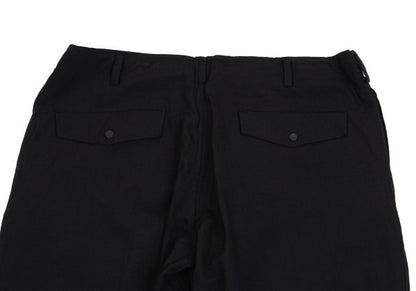 Y's for men Flap Pocket Wool Tapered Pants Black Size L