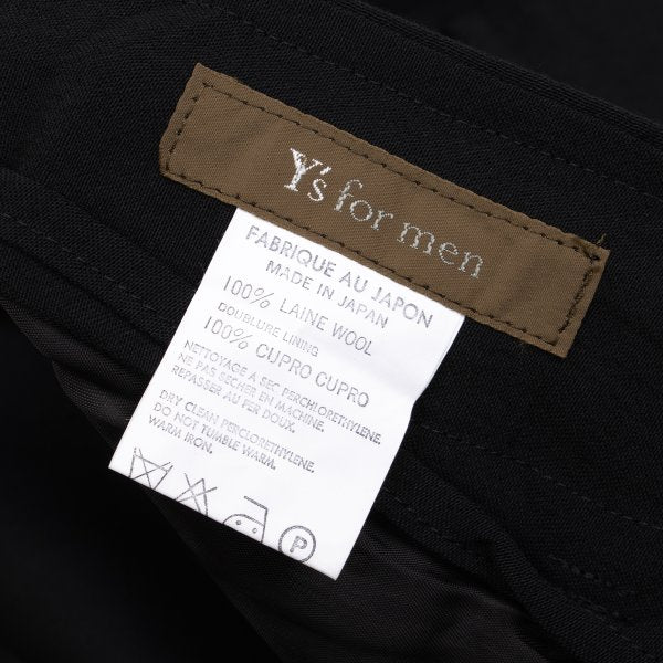 Y's for men Flap Pocket Wool Tapered Pants Black Size L
