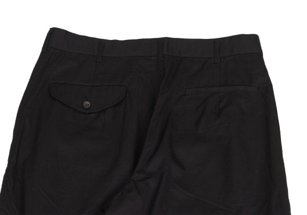 COMME des GARCONS HOMME PLUS Black Hem Cotton Pants Size L