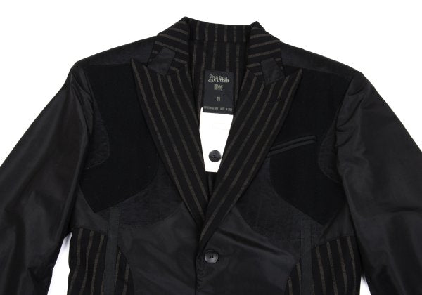Jean Paul GAULTIER HOMME Stripe Inside Jacket Black Size 48