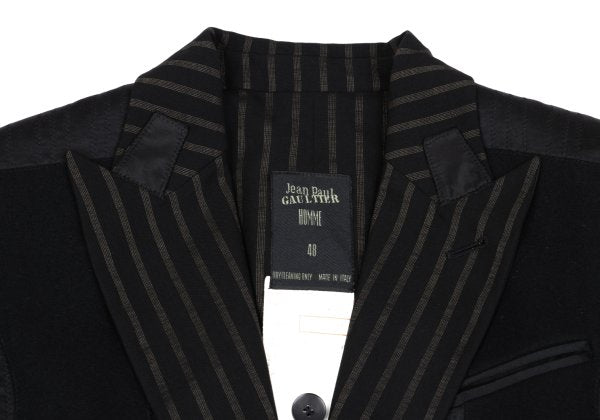 Jean Paul GAULTIER HOMME Stripe Inside Jacket Black Size 48
