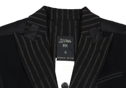 Jean Paul GAULTIER HOMME Stripe Inside Jacket Black Size 48