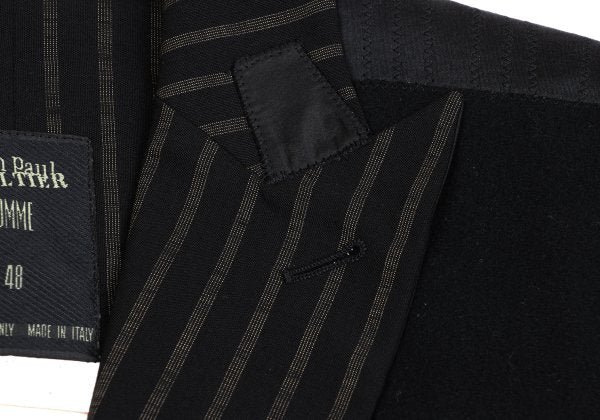 Jean Paul GAULTIER HOMME Stripe Inside Jacket Black Size 48
