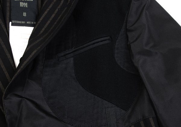 Jean Paul GAULTIER HOMME Stripe Inside Jacket Black Size 48