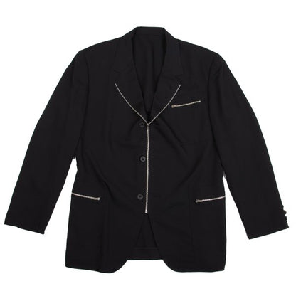 Jean Paul GAULTIER HOMME Wool Zip Jacket Black Size 48