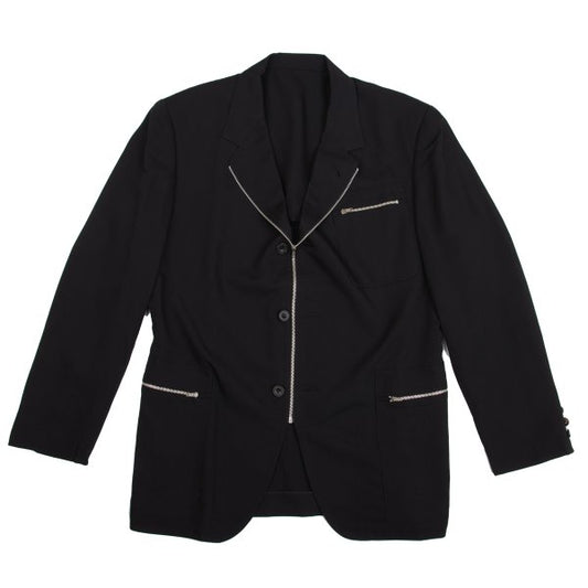 Jean Paul GAULTIER HOMME Wool Zip Jacket Black Size 48