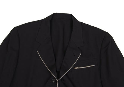 Jean Paul GAULTIER HOMME Wool Zip Jacket Black Size 48