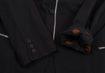 Jean Paul GAULTIER HOMME Wool Zip Jacket Black Size 48