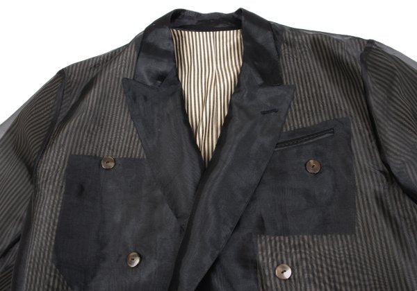 Jean Paul GAULTIER HOMME Sheer Layered Jacket Black Size M