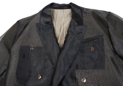 Jean Paul GAULTIER HOMME Sheer Layered Jacket Black Size M