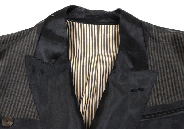 Jean Paul GAULTIER HOMME Sheer Layered Jacket Black Size M
