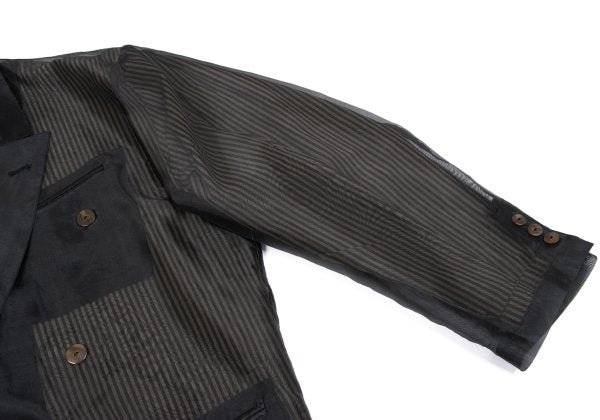 Jean Paul GAULTIER HOMME Sheer Layered Jacket Black Size M