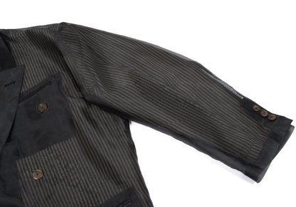 Jean Paul GAULTIER HOMME Sheer Layered Jacket Black Size M