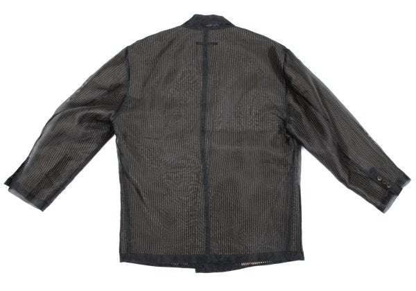 Jean Paul GAULTIER HOMME Sheer Layered Jacket Black Size M