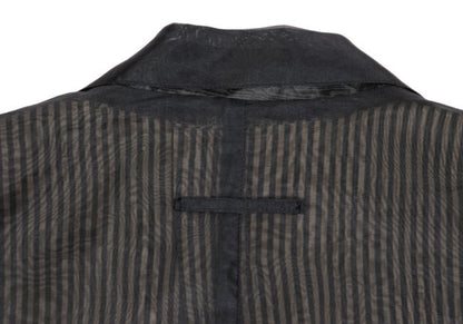 Jean Paul GAULTIER HOMME Sheer Layered Jacket Black Size M