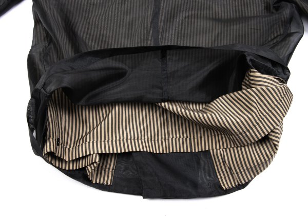 Jean Paul GAULTIER HOMME Sheer Layered Jacket Black Size M