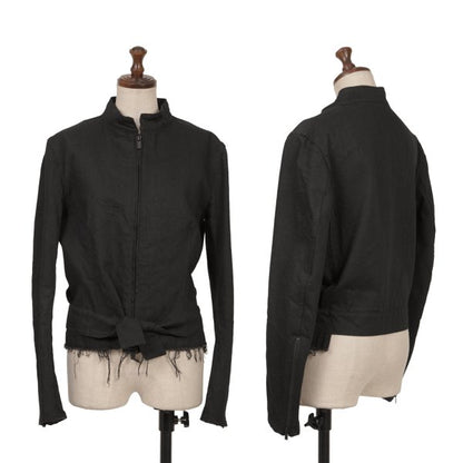 Yohji Yamamoto FEMME 22AW Raw Hem Denim Jacket Black Size 2