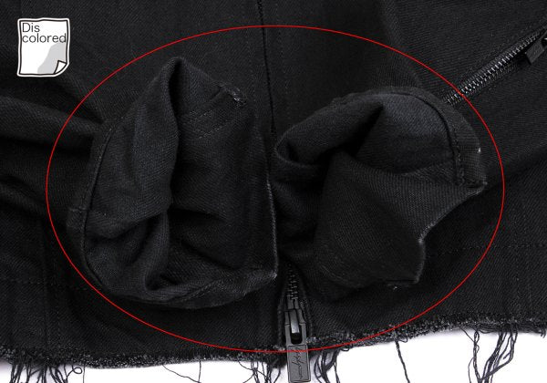 Yohji Yamamoto FEMME 22AW Raw Hem Denim Jacket Black Size 2
