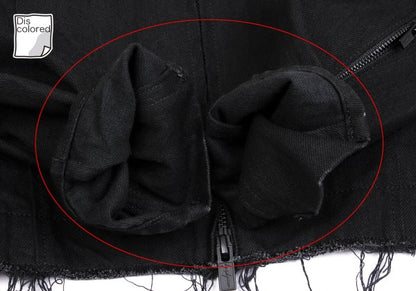 Yohji Yamamoto FEMME 22AW Raw Hem Denim Jacket Black Size 2