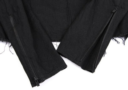 Yohji Yamamoto FEMME 22AW Raw Hem Denim Jacket Black Size 2