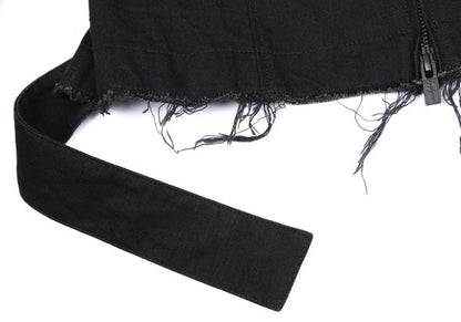 Yohji Yamamoto FEMME 22AW Raw Hem Denim Jacket Black Size 2