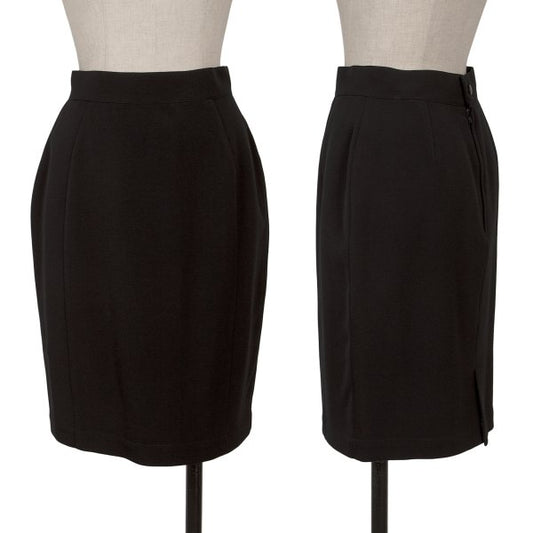 Thierry Mugler Wool Back Slit Skirt Black Size 63-90
