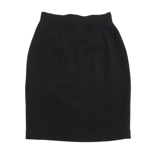 Thierry Mugler Wool Back Slit Skirt Black Size 63-90
