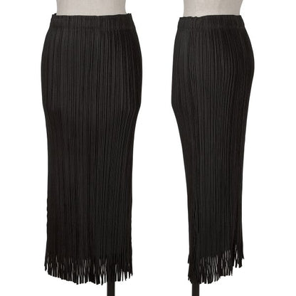 ISSEY MIYAKE FETE Pleated Hem Cut Design Skirt Black Size 3