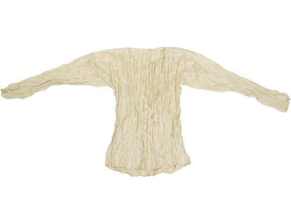 ISSEY MIYAKE Polyester Wrinkle Pleats Shirt Cream Size M