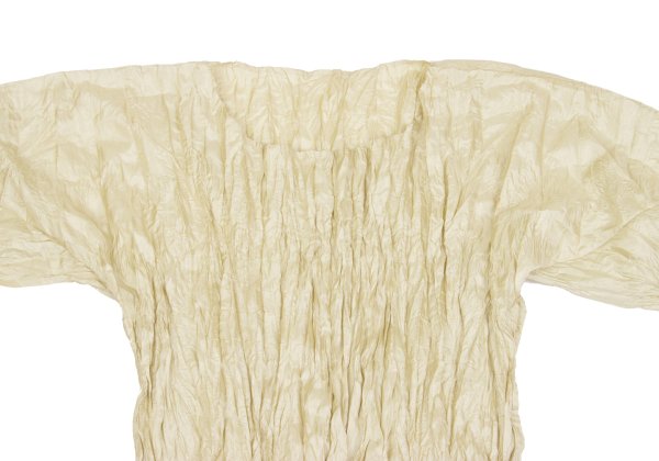 ISSEY MIYAKE Polyester Wrinkle Pleats Shirt Cream Size M
