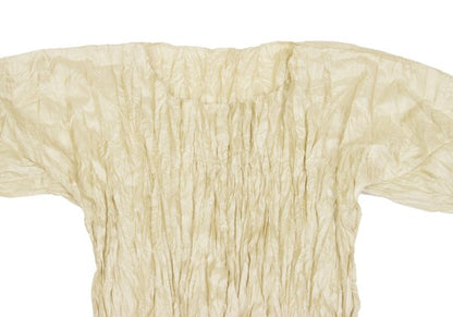 ISSEY MIYAKE Polyester Wrinkle Pleats Shirt Cream Size M