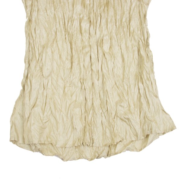 ISSEY MIYAKE Polyester Wrinkle Pleats Shirt Cream Size M