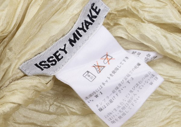ISSEY MIYAKE Polyester Wrinkle Pleats Shirt Cream Size M