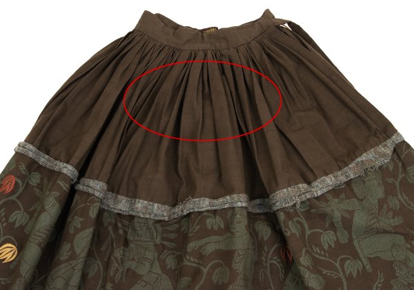 Worlds End VW Native Print Cotton Wrap Skirt Brown Size M