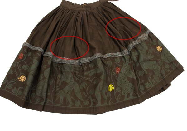 Worlds End VW Native Print Cotton Wrap Skirt Brown Size M