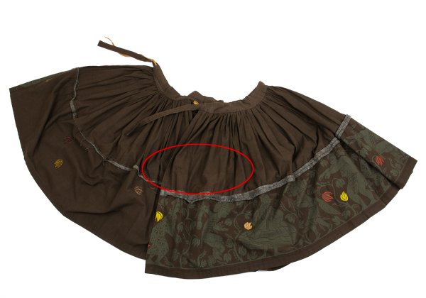 Worlds End VW Native Print Cotton Wrap Skirt Brown Size M