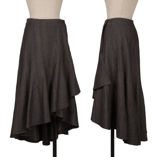 GRACE CONTINENTAL Cotton Poly Wrinkled Skirt Brown Size 36