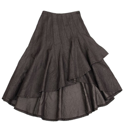 GRACE CONTINENTAL Cotton Poly Wrinkled Skirt Brown Size 36