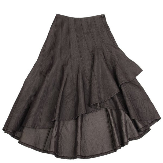 GRACE CONTINENTAL Cotton Poly Wrinkled Skirt Brown Size 36