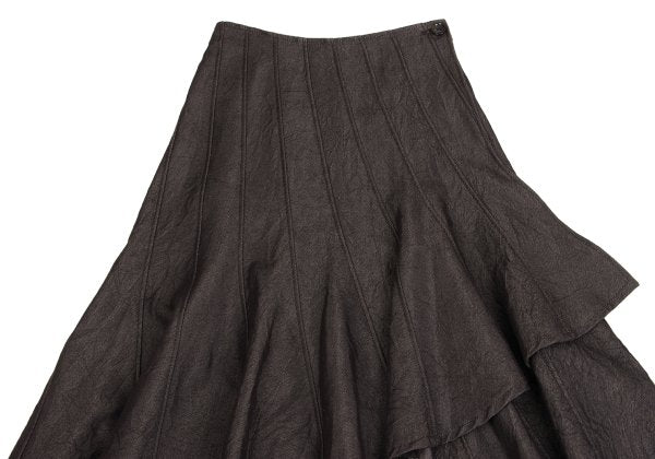 GRACE CONTINENTAL Cotton Poly Wrinkled Skirt Brown Size 36