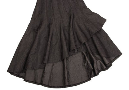 GRACE CONTINENTAL Cotton Poly Wrinkled Skirt Brown Size 36