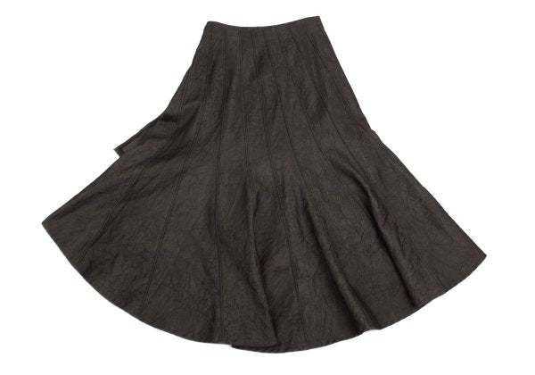 GRACE CONTINENTAL Cotton Poly Wrinkled Skirt Brown Size 36